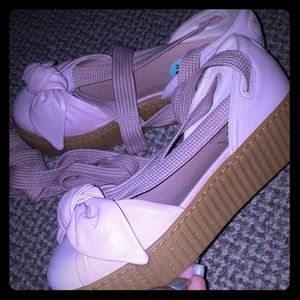 Pink puma sandals